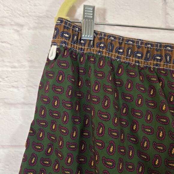 F J.Crew Multi Color Paisley Print 6" Stretch Swim Trunk Board Shorts Size L - Picture 5 of 9